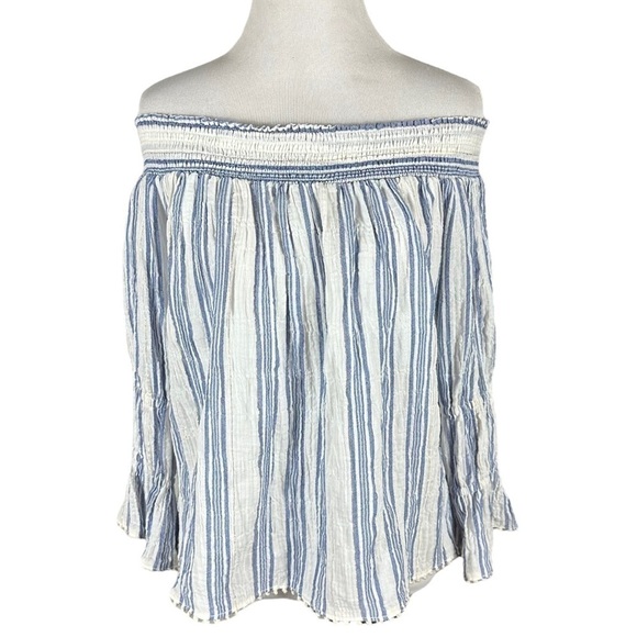 LoveShackFancy Daisy Off the Shoulder Crop Top
Blouse Size XS Pom Pom Hem - Picture 8 of 15